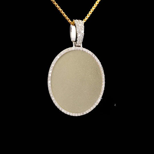Moissanite Custom Round Shape Photo Pendant For Memories
