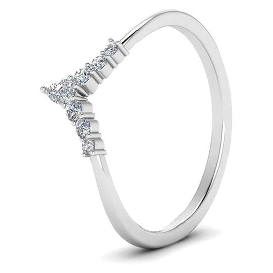Moissanite 0.80ct Pear Cut Diamond Chevron Awesome Promise Band