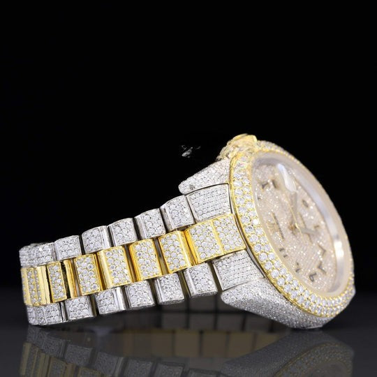 RLX Fully Moissanite Watch With Arabic Number Iced Out Automatic Watch
