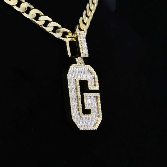 Custom Classic G Initial Moissanite Diamond Iced Out Hip Hop Pendant