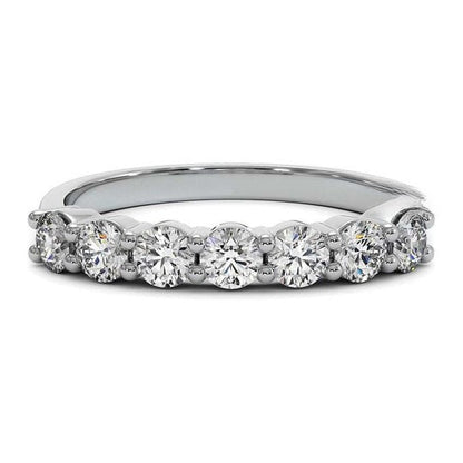 Round Cut Moissanite Wedding Band 7-Stone Moissanite Diamond Ring
