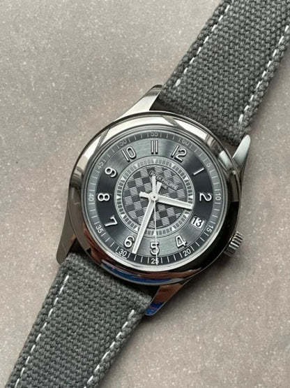 Patek Philippe Calatrava 6007A-001 SS ZF 1:1 Best Edition Grey Dial on Grey Leather Strap A324CS