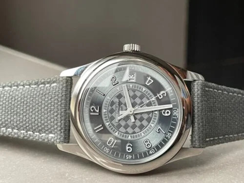 Patek Philippe Calatrava 6007A-001 SS ZF 1:1 Best Edition Grey Dial on Grey Leather Strap A324CS