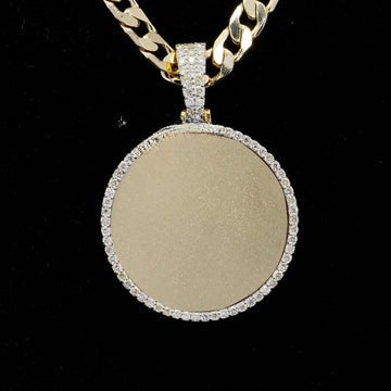 Moissanite Custom Round Shape Photo Pendant For Memories