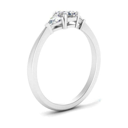 Trillion 2.50ct Tapered Asscher Shape Moissanite Diamond Engagement Ring