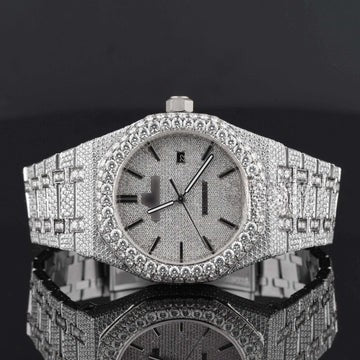 AP Luxury Moissanite Watch Iced Out Arabic Numericals Automatic Movement For Men and women