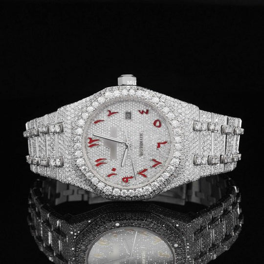 AP Classic Fully Iced Out Moissanite Automatic Movement Two Tone Watch