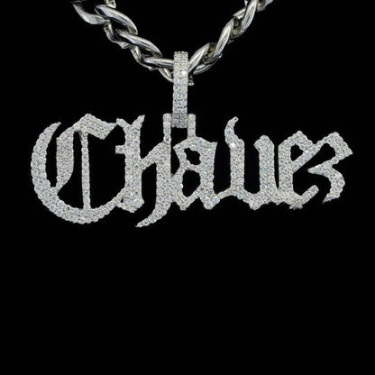 Custom Chavez Name Moissanite Diamond Hip Hop Iced Out Pendant Rapper