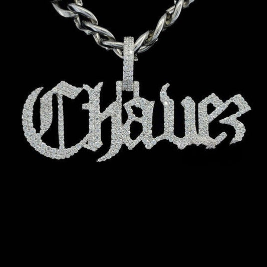 Custom Chavez Name Moissanite Diamond Hip Hop Iced Out Pendant Rapper