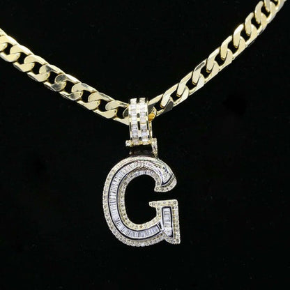 Custom Glass G Initial Moissanite Diamond Iced Out Hip Hop Pendant