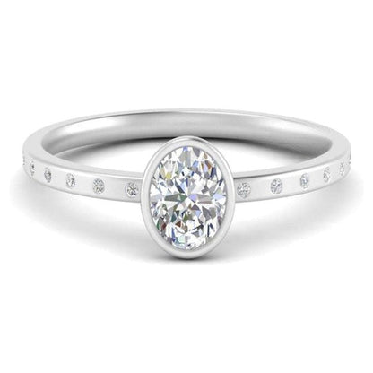 Oval Cut 2ct Moissanite Diamond Promise Ring