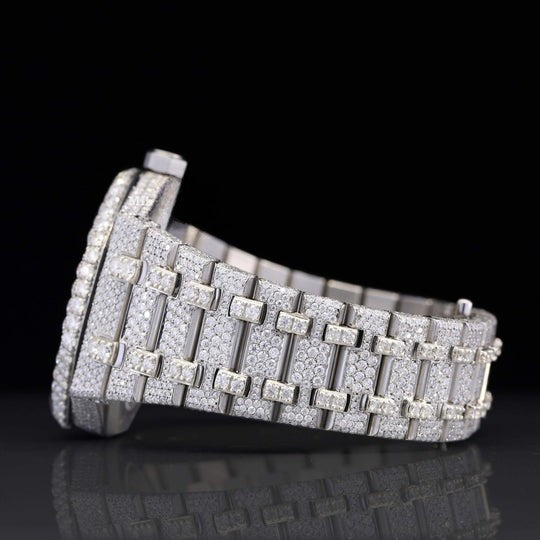 AP Royal Elegant Fully Iced Out Moissanite Diamond Automatic Wrist Watch For Men