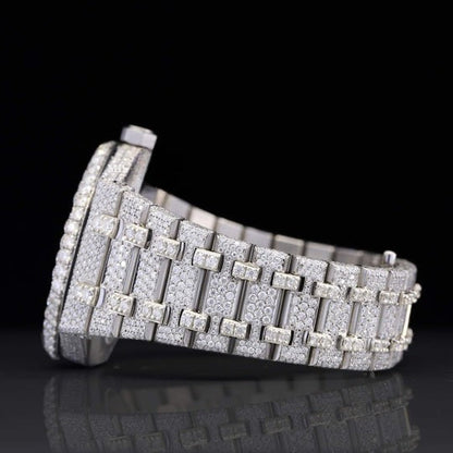 AP Royal Elegant Fully Iced Out Moissanite Diamond Automatic Wrist Watch For Men
