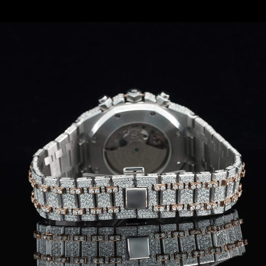 AP Fabulous Iced Out Bust Down Moissanite Diamond Automatic Watch