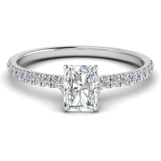 Radiant Shape Hidden Halo Petite Moissanite Diamond