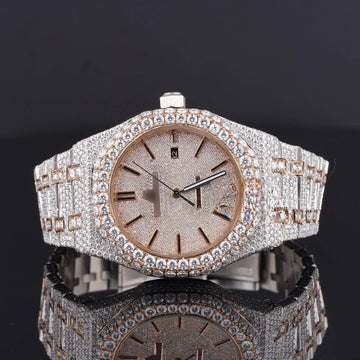 AP Classic Fully Iced Out Moissanite Watch