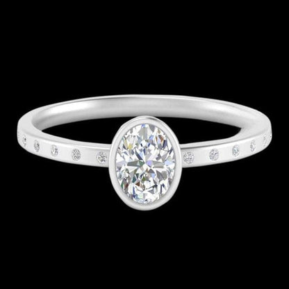 Oval Cut 2ct Moissanite Diamond Promise Ring