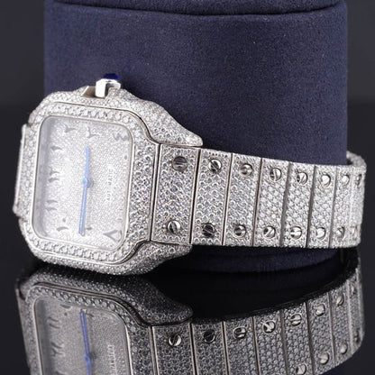 Moissanite Cartier Watch Iced Out Automatic Arabic Style Watch