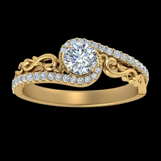 Bypass Halo 1.50ct Round Cut Moissanite Diamond