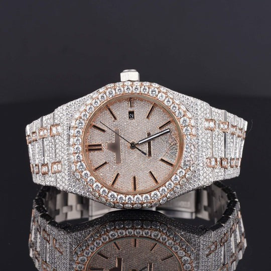 AP Classic Fully Iced Out Moissanite Watch