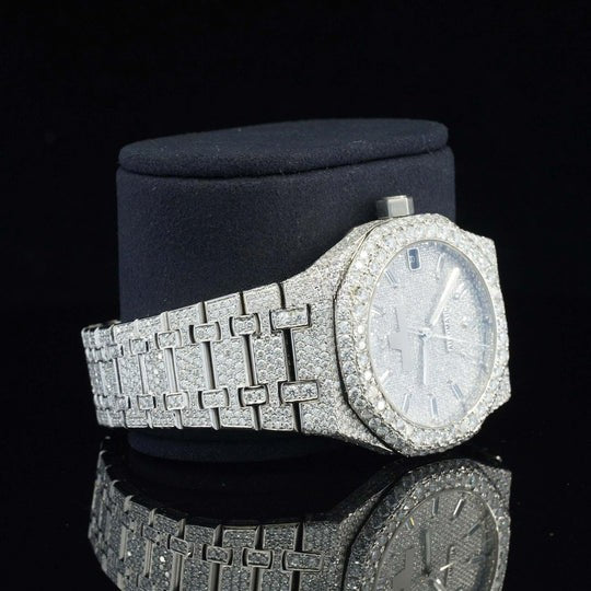 AP Classic Fully Iced Out Moissanite Watch Automatic For Men