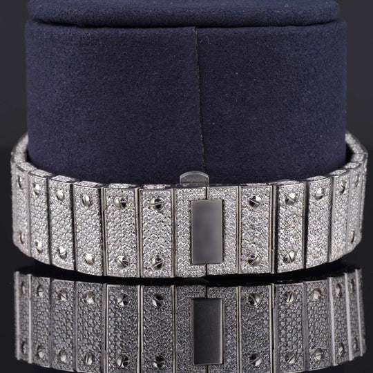 Automatic Moissanite Cartier Watch With Rainbow Color Number