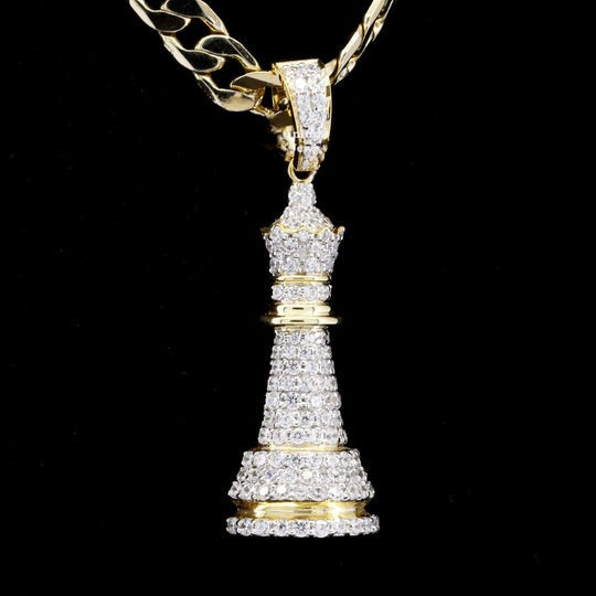 Chess Queen Shape Iced Out Hip Hop Moissanite Pendant