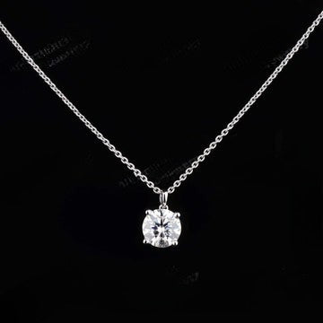 1ct Moissanite Diamond Pendant Necklace 925 Silver