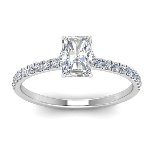 Radiant Shape Hidden Halo Petite Moissanite Diamond