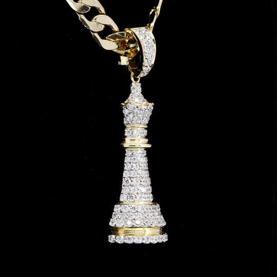 Chess Queen Shape Iced Out Hip Hop Moissanite Pendant