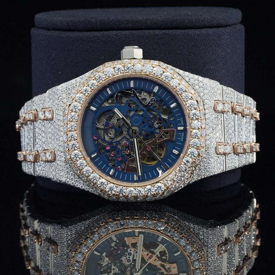 AP Fashionable Moissanite Watch Diamond Iced Out Automatic Movement For Men