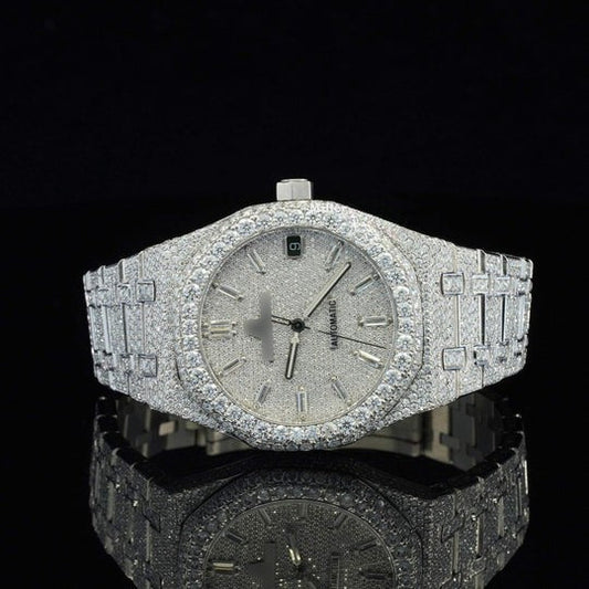 AP Marvellous Moissanite Diamond Watch With Swiss Automatic Movement
