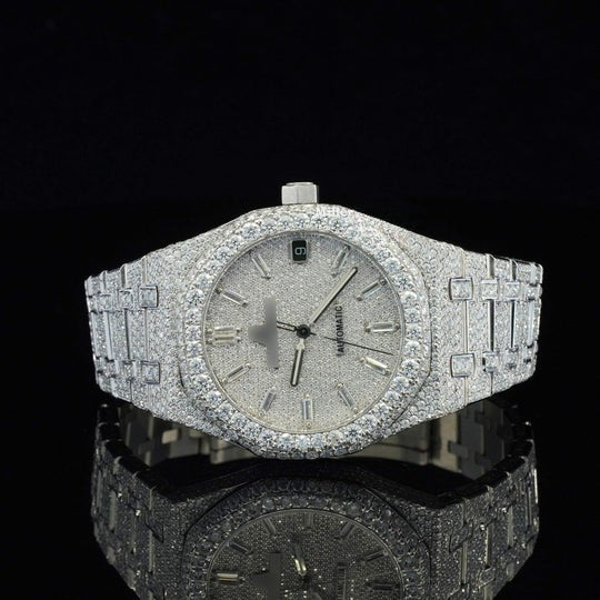 AP Classic Fully Iced Out Moissanite Watch Automatic For Men