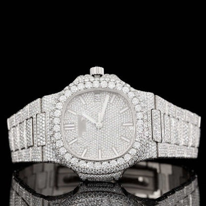 Patek Sapphire Crystal Glass Automatic Moissanite Watch For Men