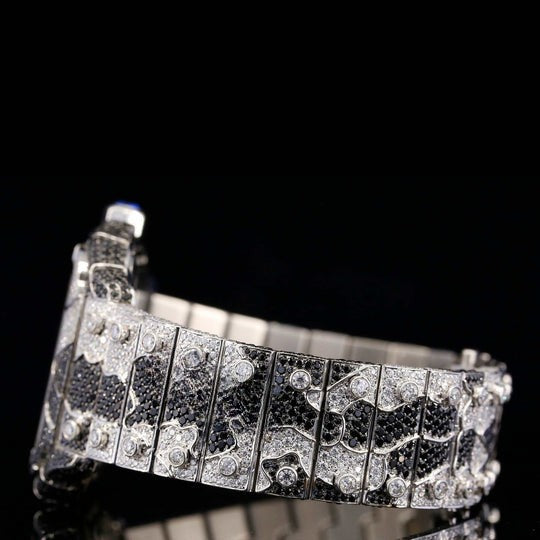 Luxury Cartier Aesthetic Snake Skin Pattern Iced Out Moissanite Watch