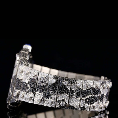 Luxury Cartier Aesthetic Snake Skin Pattern Iced Out Moissanite Watch