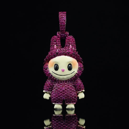 1.5CT Diamond Labubu Pendant