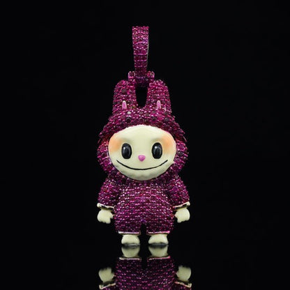 1.5CT Diamond Labubu Pendant