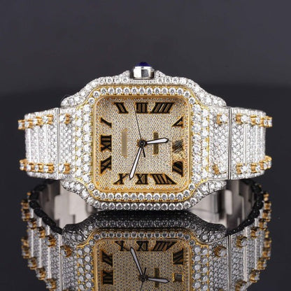 Luxurious Cartier Diamond Iced Out Automatic Moissanite Watch