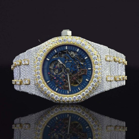 AP Fashionable Moissanite Watch Diamond Iced Out Automatic Movement For Men