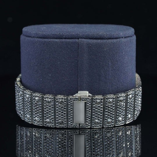 Cartier Fully iced Out Moissanite Watch Jet Black Automatic