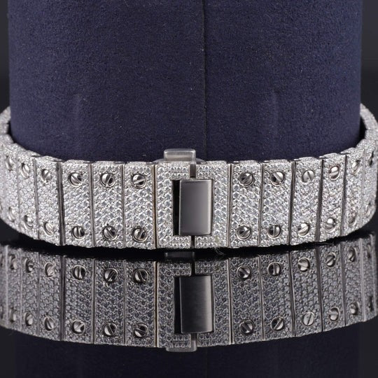 Moissanite Cartier Watch Iced Out Automatic Arabic Style Watch