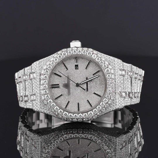 AP Classic Fully Iced Out Moissanite Watch