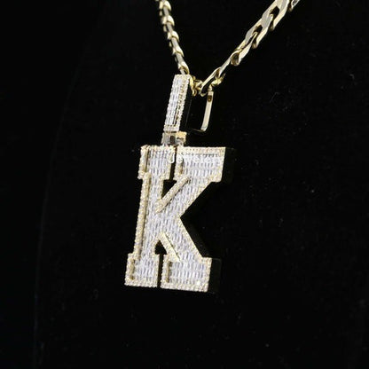 Custom Classic K Initial Moissanite Diamond Iced Out Hip Hop Pendant