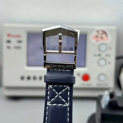 Patek Philippe Calatrava Pilot Travel Time 5524G Blue Dial Leather Strap 42mm