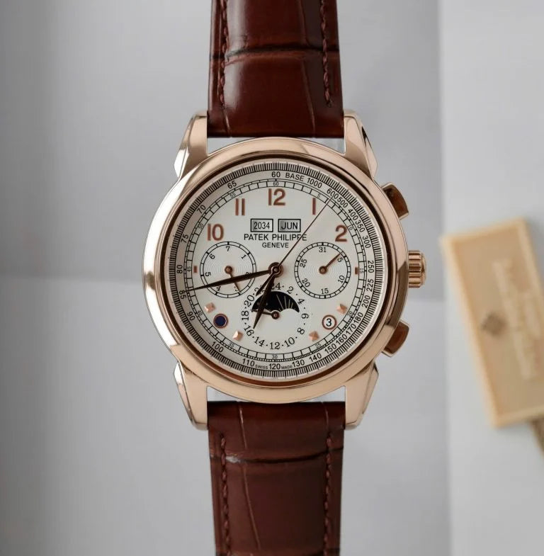 Patek Philippe Perpetual Calendar 5270 White Dial Leather Strap 41mm