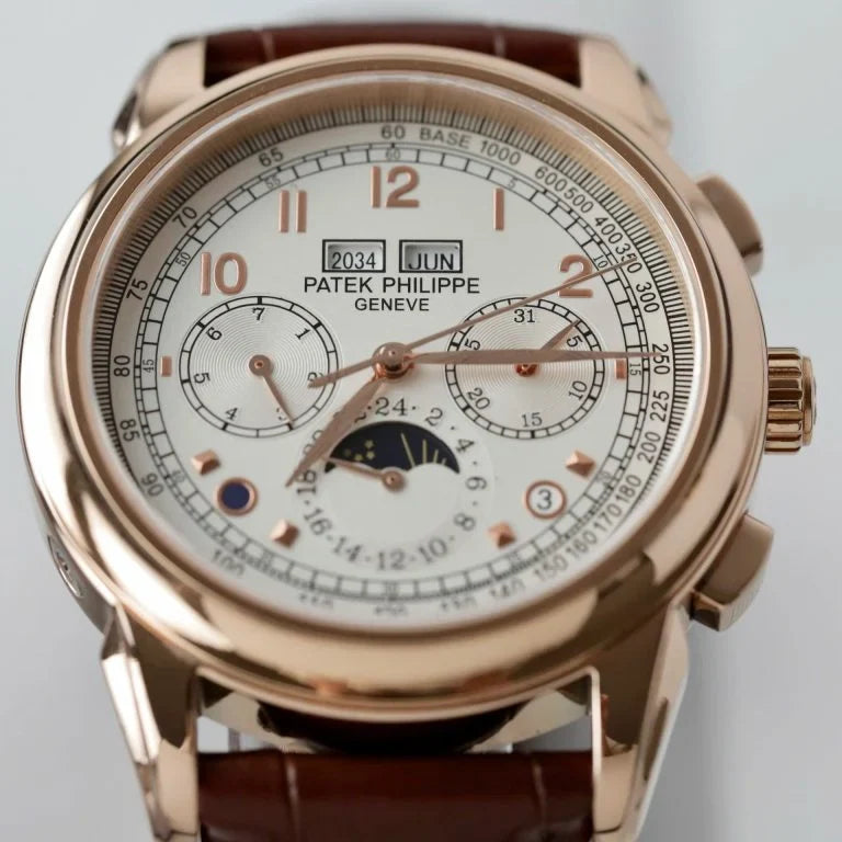 Patek Philippe Perpetual Calendar 5270 White Dial Leather Strap 41mm