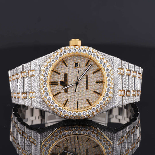 AP Luxury Moissanite Watch Iced Out Arabic Numericals Automatic Movement For Men and women