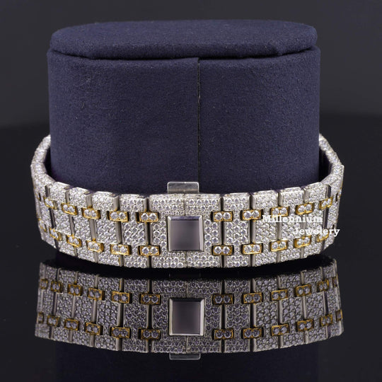 ElegantAP  Iced Out  Moissanite Watch For Men Sapphire Crystal Glass