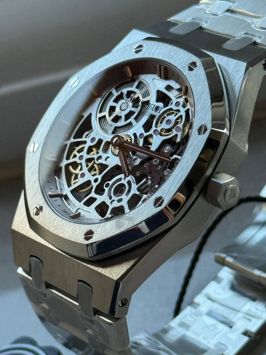 Royal Oak Openworked 16204 SS ZF 1:1 Best Edition Skeleton Dial on SS Bracelet A7124 Super Clone